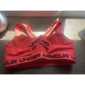 Under Armour Hot Pink Cross Back Supportive Sports Bra UA LOGO Size XS